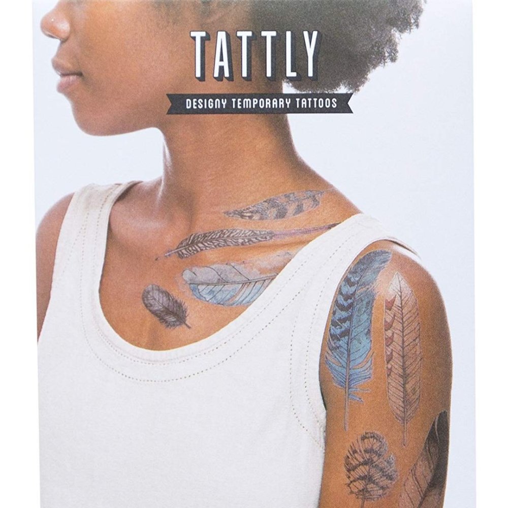 NEW Tattly Temporary Tattoos feathers set